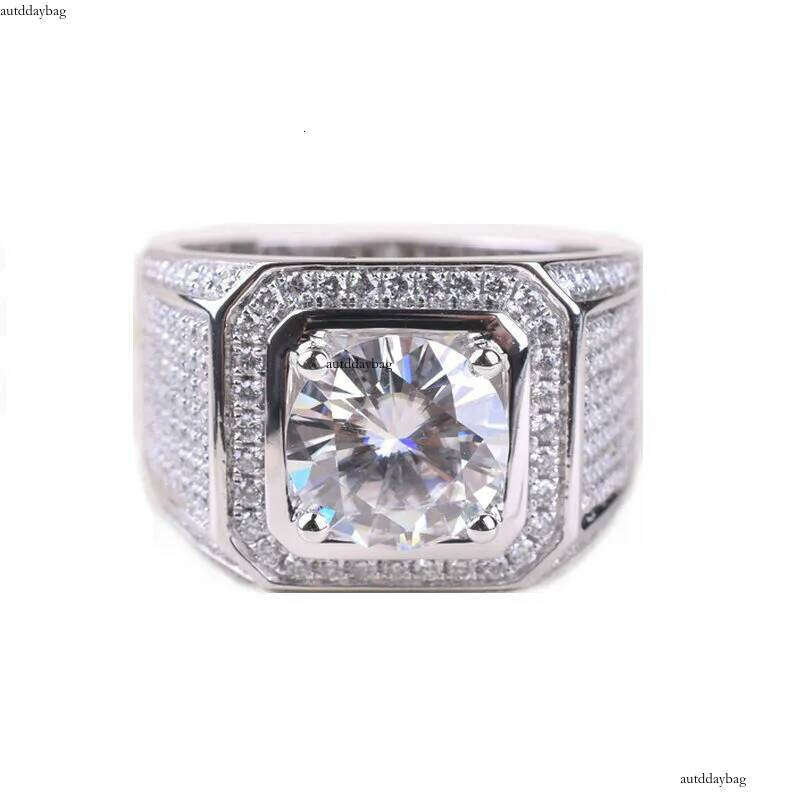 Stunning New Arrival Fashion Jewelry Sterling Sier White Sapphire Round Cut CZ Zirconia Party Women Wedding Engagment Men Ring