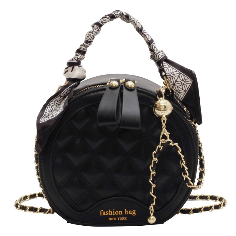 New Cross-border Quilted Luxury Bag Designer Bag Embroidery Small Round Bag For Women With Chain Shoulder Strap And Gold-stamped Frame Handbag And Sho