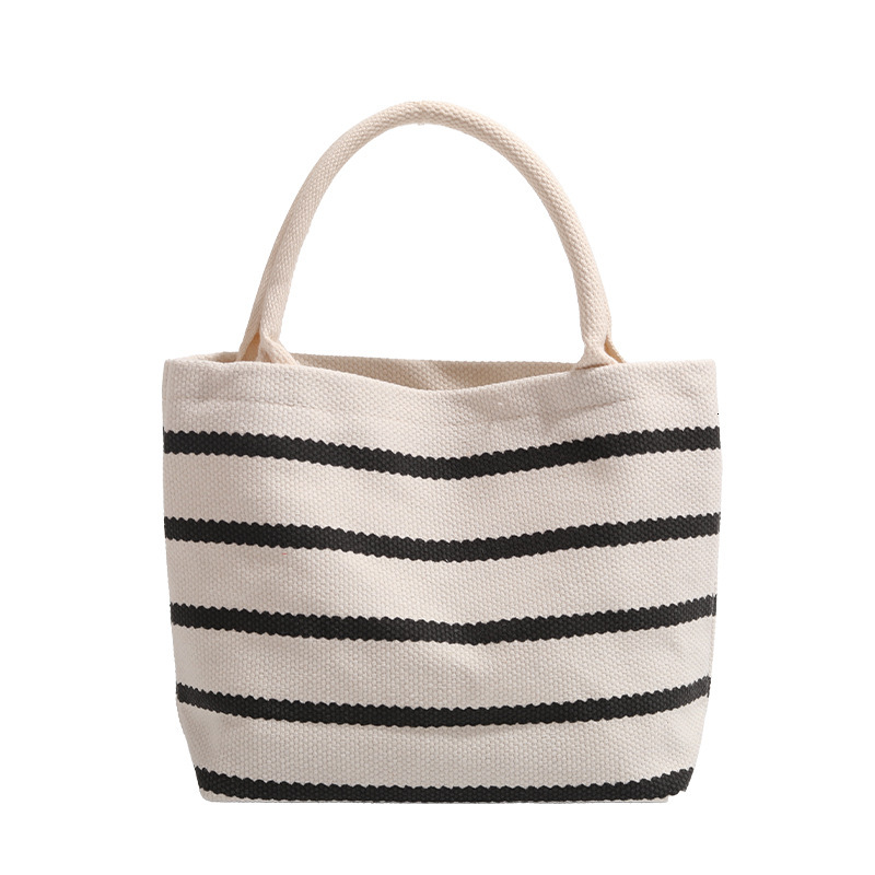 Handheld Shopping Korean Fashion Simple Striped Bag for Women ddmymoon