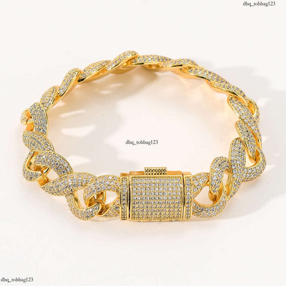 New Style Figure-8 Infinite Cuban Micro-Paved Zircon Trendy Bracelet Hip-Hop Big Gold Chain
