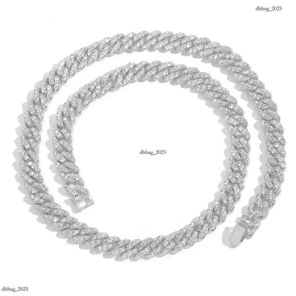 Necklace 9mm Single Row Cuban Chain Trendy Brand Unisex Personality Hip Hop Accessories