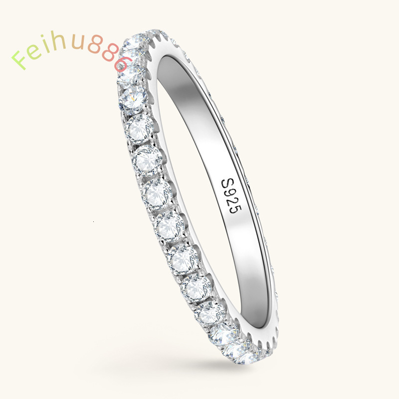 New Design Jewelry Sterling Silver 925 Full Diamond Ring Fashion Engagement Bing Moissanite Rings for Girls