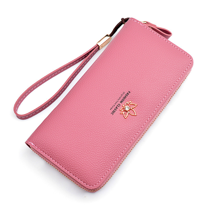 New Women's Wallet Long Zipper Clutch Fashion Simple Designer Bag Luxury Bag Large Capacity Lychee Texture Wallet Phone Bag