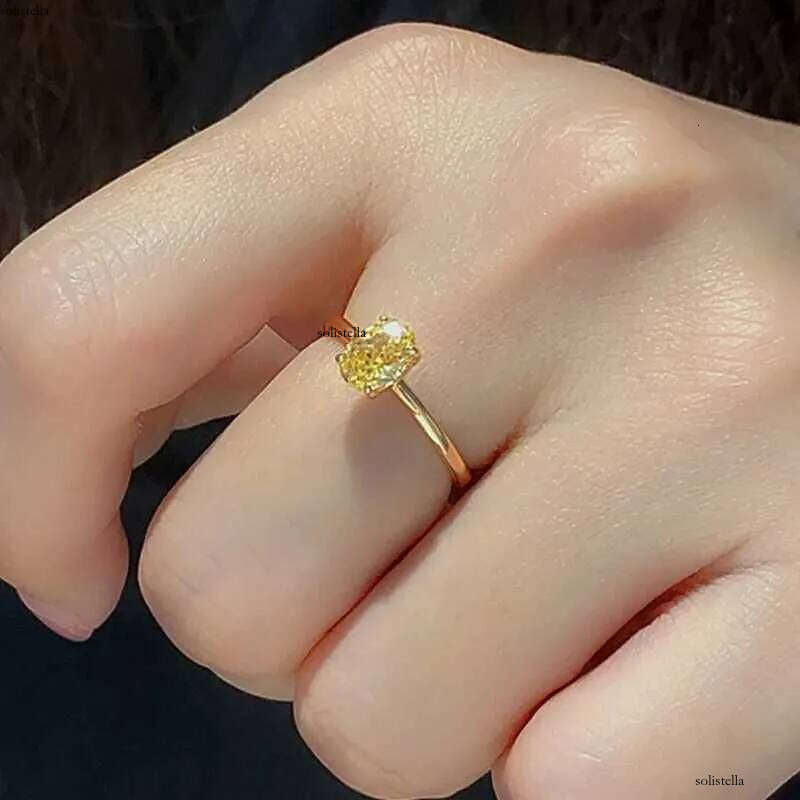 GRA 1-3CT Sterling Sier Engagement Oval Cut Solitaire Cubic Moissanite diaia Wedding Promise Rings for Women Fine Jewelry