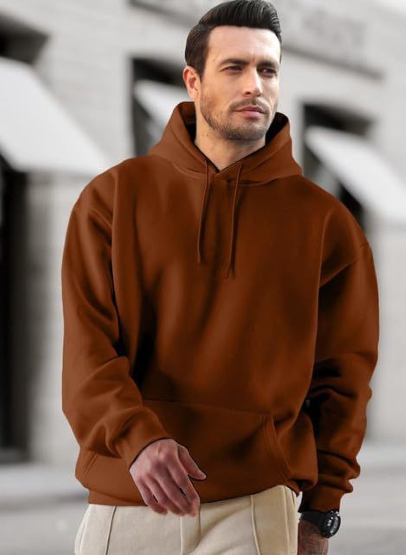 Casual Cotton Blend Men's Sports Top: Stylish Hiking Coat with Adjustable Hat