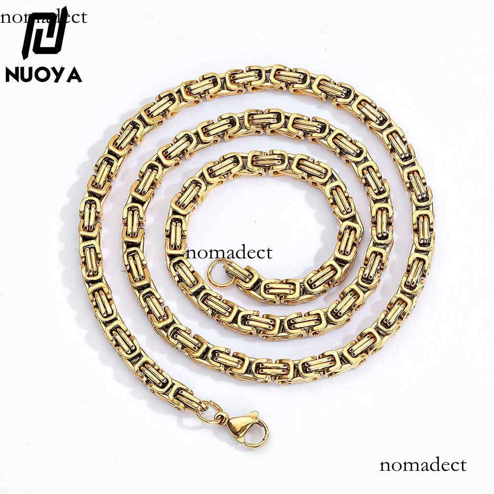 4mm Stainless Emperor Chain Men's Titanium Steel Jewelry Real Gold Plated Necklace