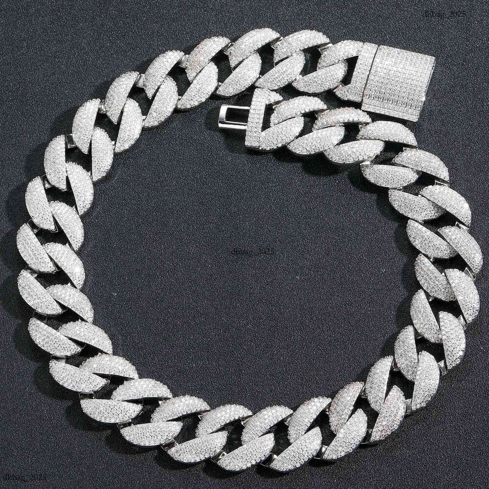 Hip Hop 22mm Wide Bubble Cuban Chain 5 Row Dia Personality Bold Trendy Moissanite chain Men's Necklace