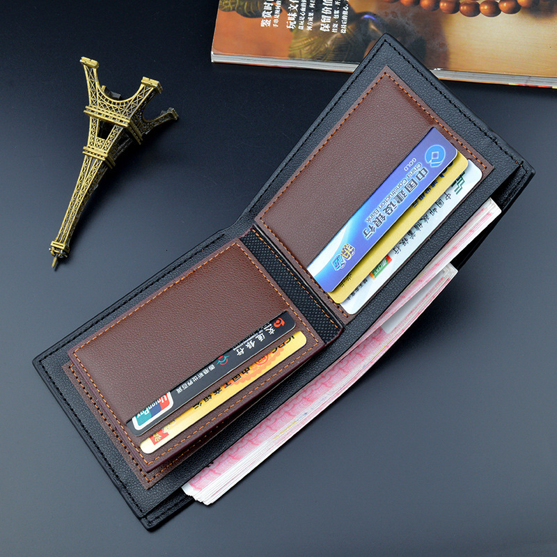 New Men's Wallet Designer Bag Luxury Bag Short Style Fashion Color-block Thin Matte Large Capacity Zipper Horizontal Soft Leather Wallet