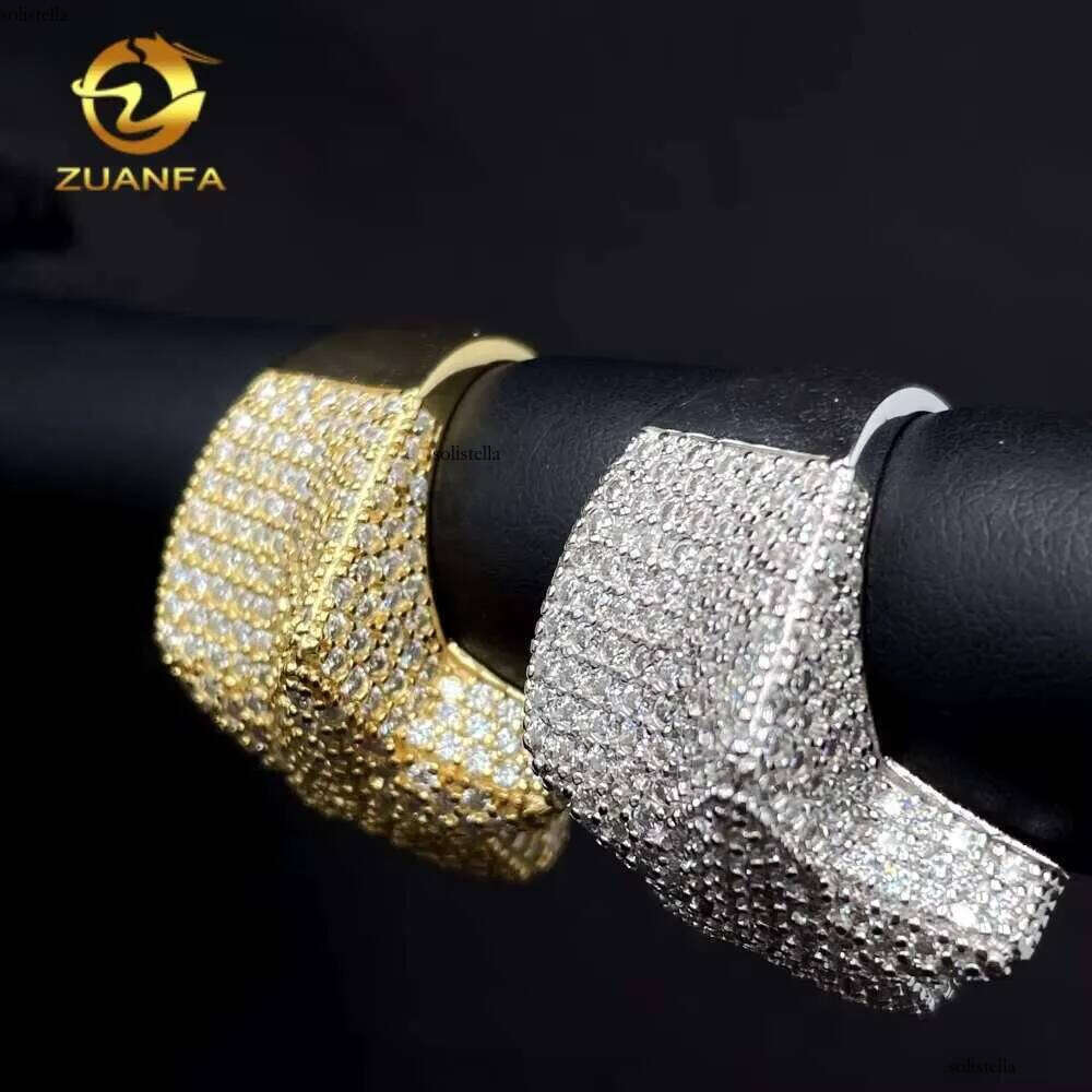 Pass Tester Drop Shipping Fine Jewelry Hip Hop Dia Iced Out Men Ring Moissanite Sterling Sier Rings