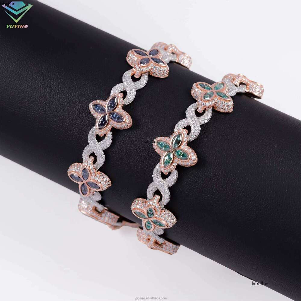 Fashion Design Infinite Link Passes Tester S Color Marquise Silica Clover Cuban Bracelet