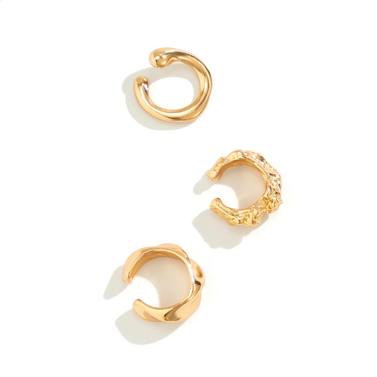 3Pcs/Set Delicate Vintage Clip Earrings for Women Trendy Creative C Ear Cuff Non-Piercing Earring Jewelry Gift Wed Accessories 250807
