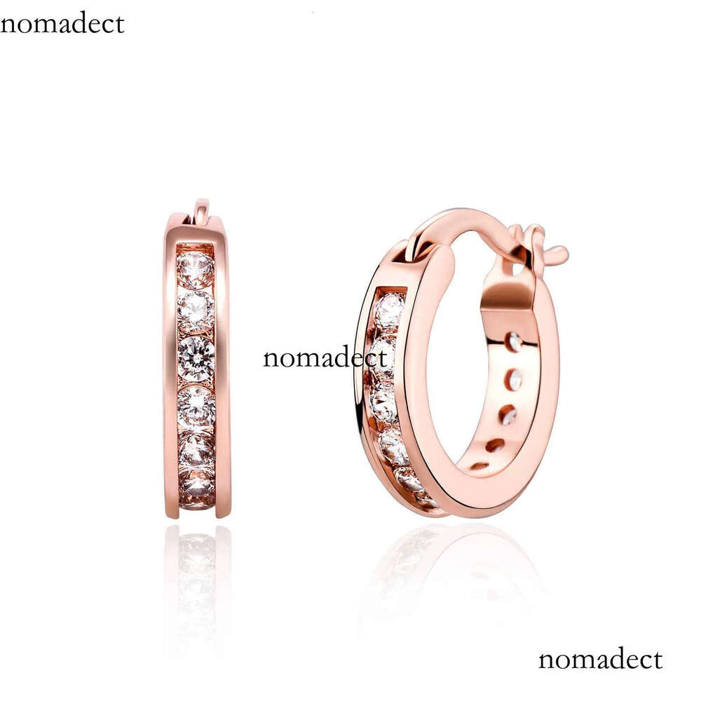 Mens Ins Trendy Ring Unisex Hip Hop Earrings Personalized Simple Dia Hie Hoop Earring Dangle Ear Rings Cute 14K Gold Bling Brincos