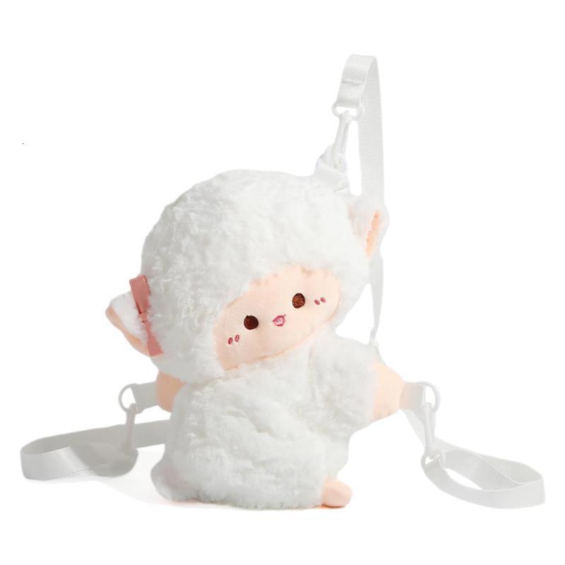 Little Lamb Cute Plush Doll Double Shoulder Backpack Cartoon Small Bag ddmymoon