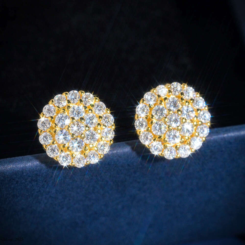 Premium Selection Flower 10.6mm Round Moissanite Stud Couple Style Personality Fashion Earrings Jewelry Now