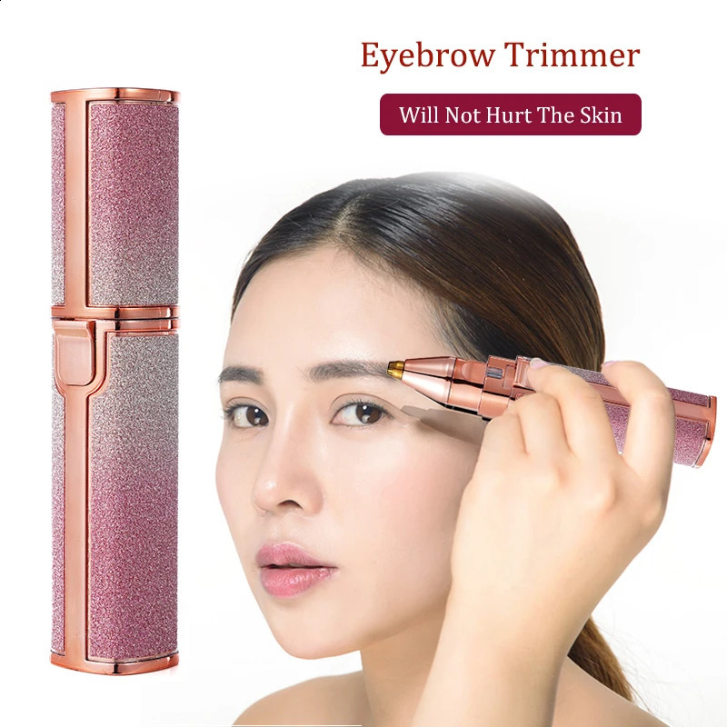2 IN 1 Rechargeable Epilator Electric Eyebrow Trimmer Female Body Lipstick Shape Hair Removal Mini Painless Razor Shaver 250805