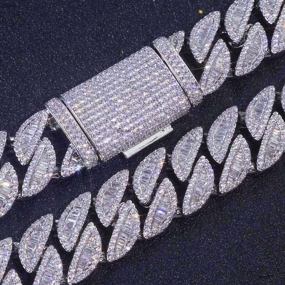 20mm Mixed Inlay T Cubic Moissanite chain Cuban Chain Hip Hop Jewelry High-end Accessories Men's Necklace