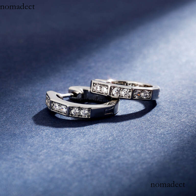 Bamboo Zircon for Women New Style Personality Internet Celebrity Versatile Minimalist Elegant Stud Hoop Earrings Buckle