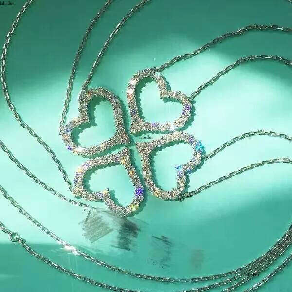 Vecalon Heart love pendant Sterling sier Pave 5A zircon Wedding Pendants with necklace for Women Bridal Party Dia Jewelry