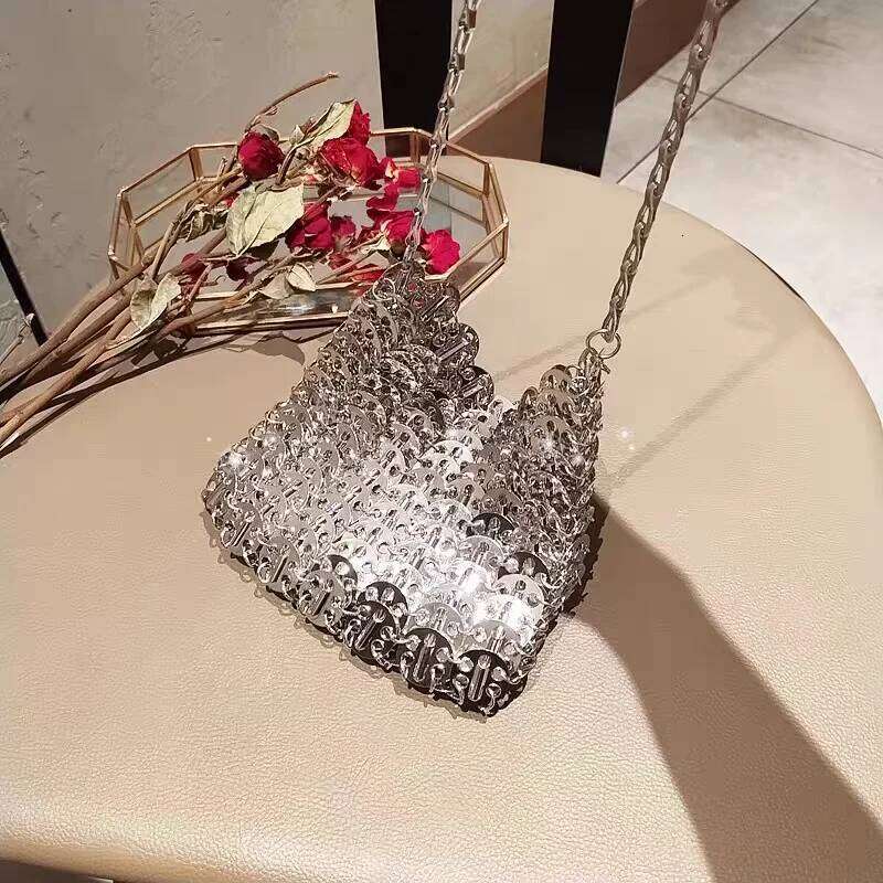 Designer Tote Aesthetic Bags Handbag Metal Hollow Women's Wedding Party Clutch Shoulder Female Evening Bag