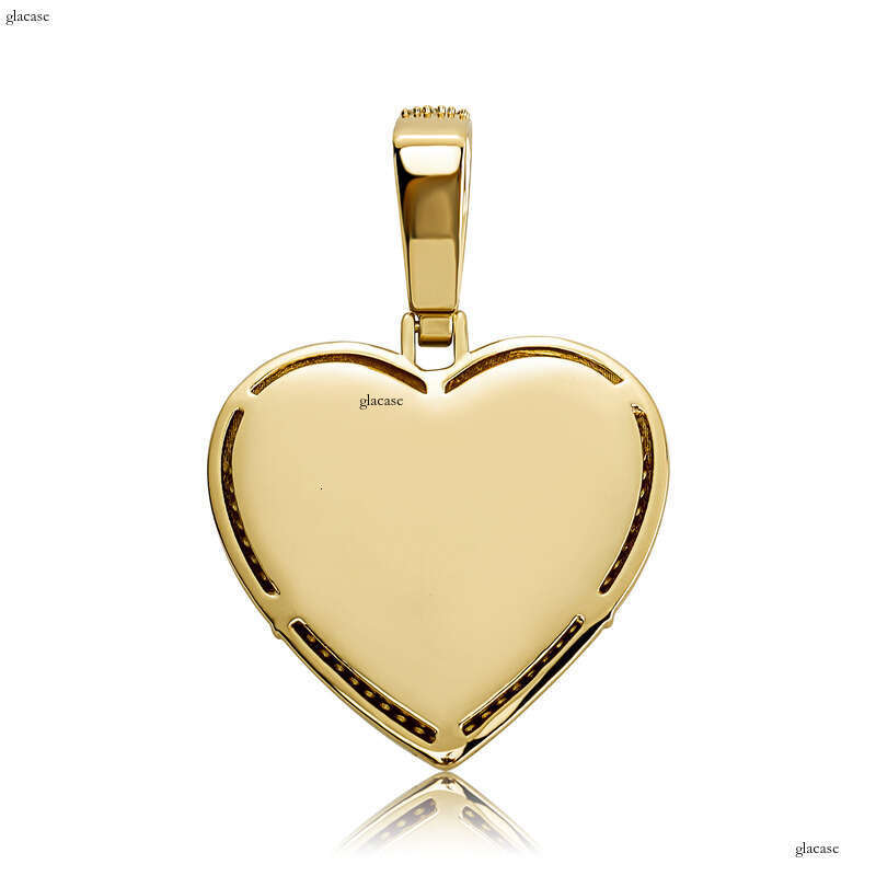 2023 New Hip-Hop Full Moissanite chain Heart Pendant Necklace for Men and Women Rap Trendy Accessories Gold Jewelry