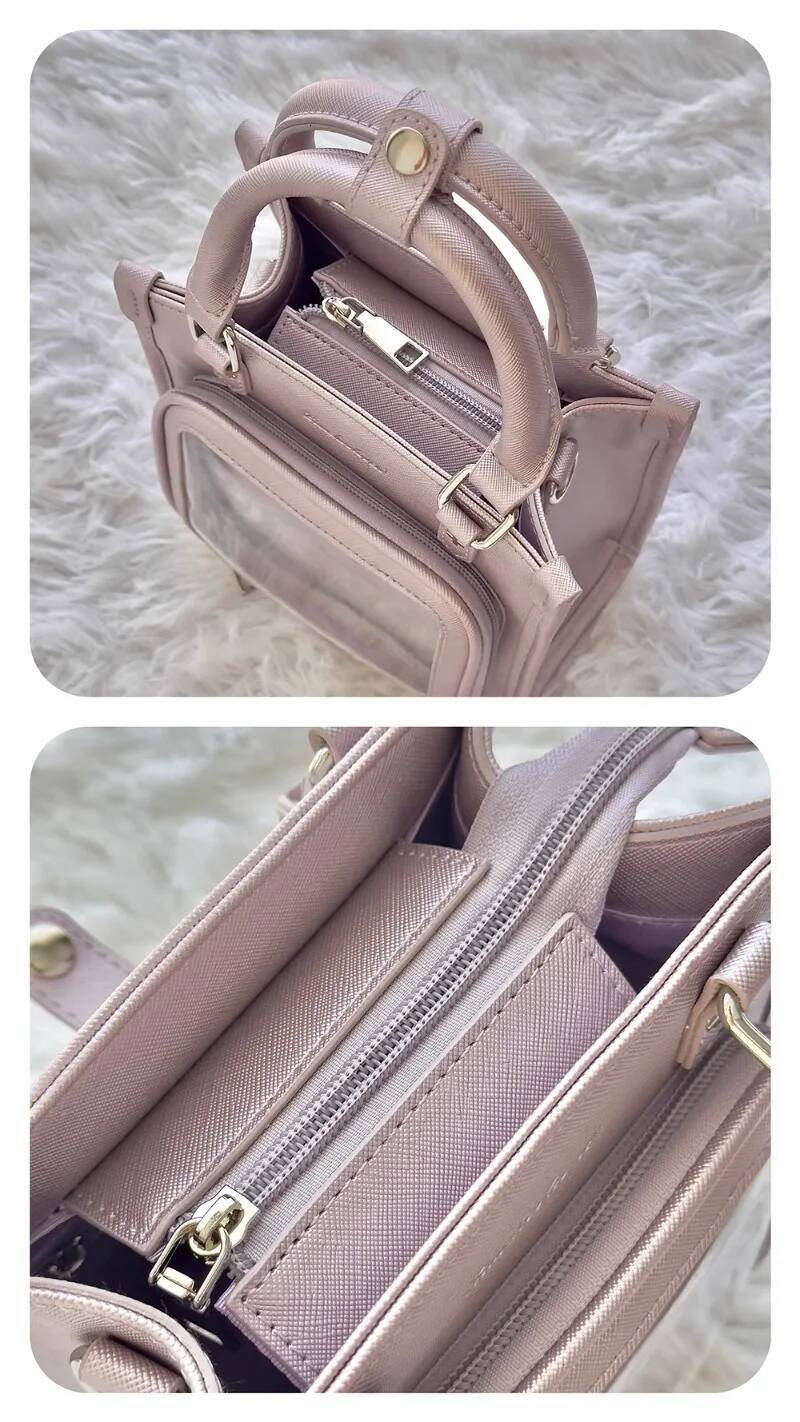 Japanese Cute Ita All Match Transparent Crossbody Bags Women Sweet Solid Candy Color Dispaly Shoulder Bag Bolsas Mujer