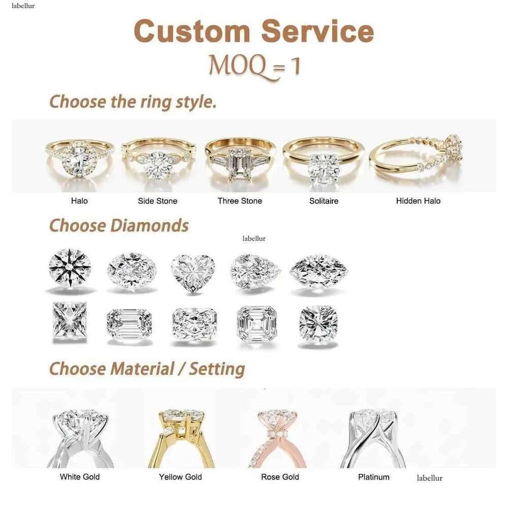 GRA Certified Radiant Cut Moissanite Dia 2 Carats 14K Real Gold Jewelry Engagement Wedding Ring For Women man