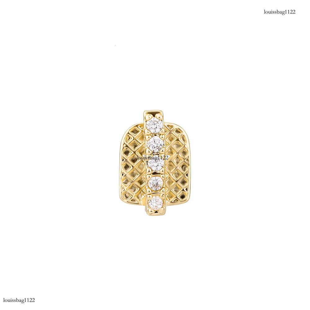 Trendy Classic Grillz Zircon Bracelet Micro Pave Vertical Bar Single Gold Tooth Daily Personality Jewelry