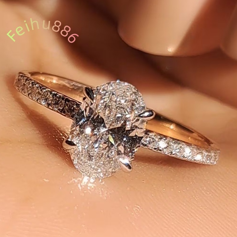 CVD HPHT Oval Cut Lab Grown Diamond Jewelry Rings 14k Gold Solid Custom for Women Men Engagement with Certification