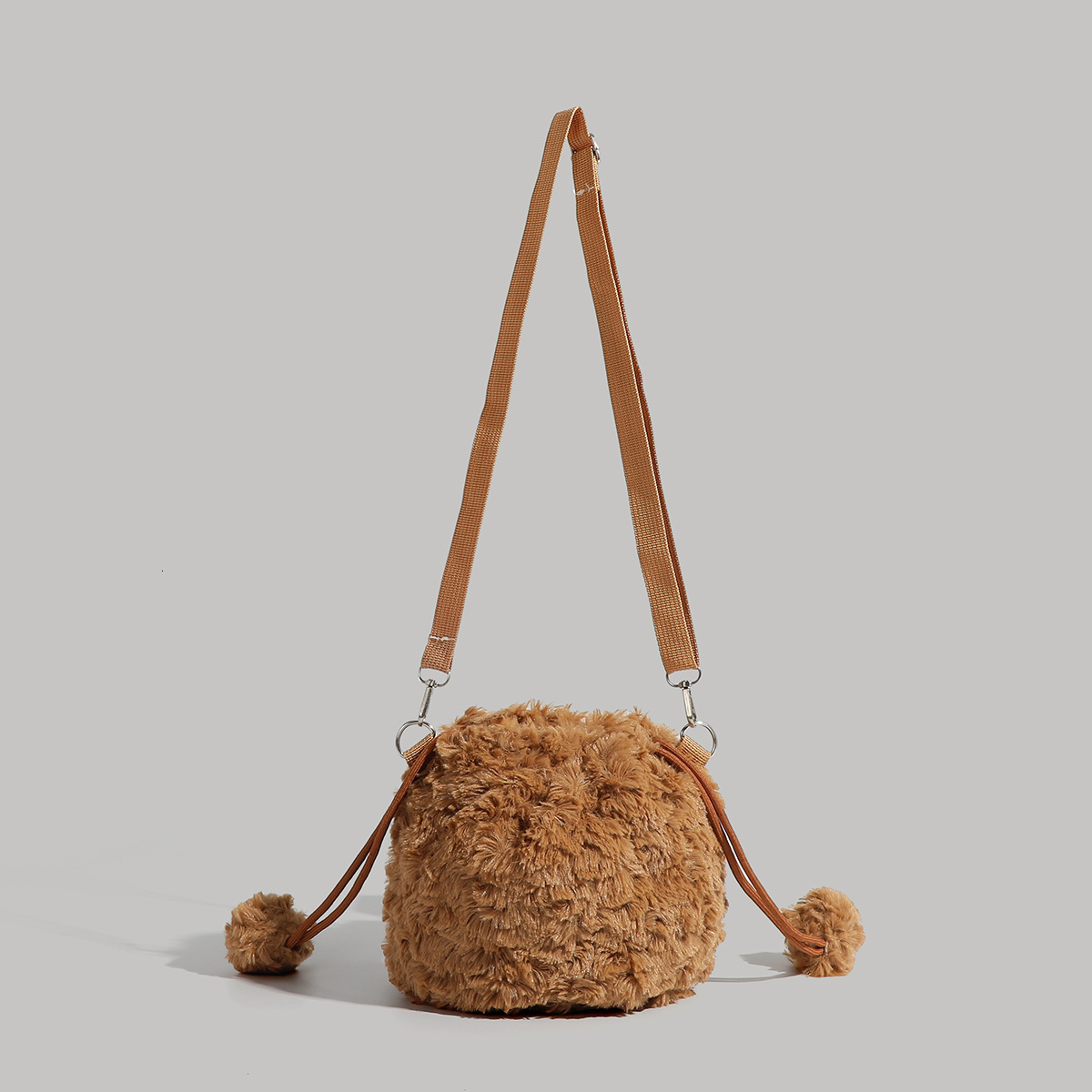 Cute Plush Single Shoulder for Women Barcelona Bear Head Crossbody Bag ddmymoon