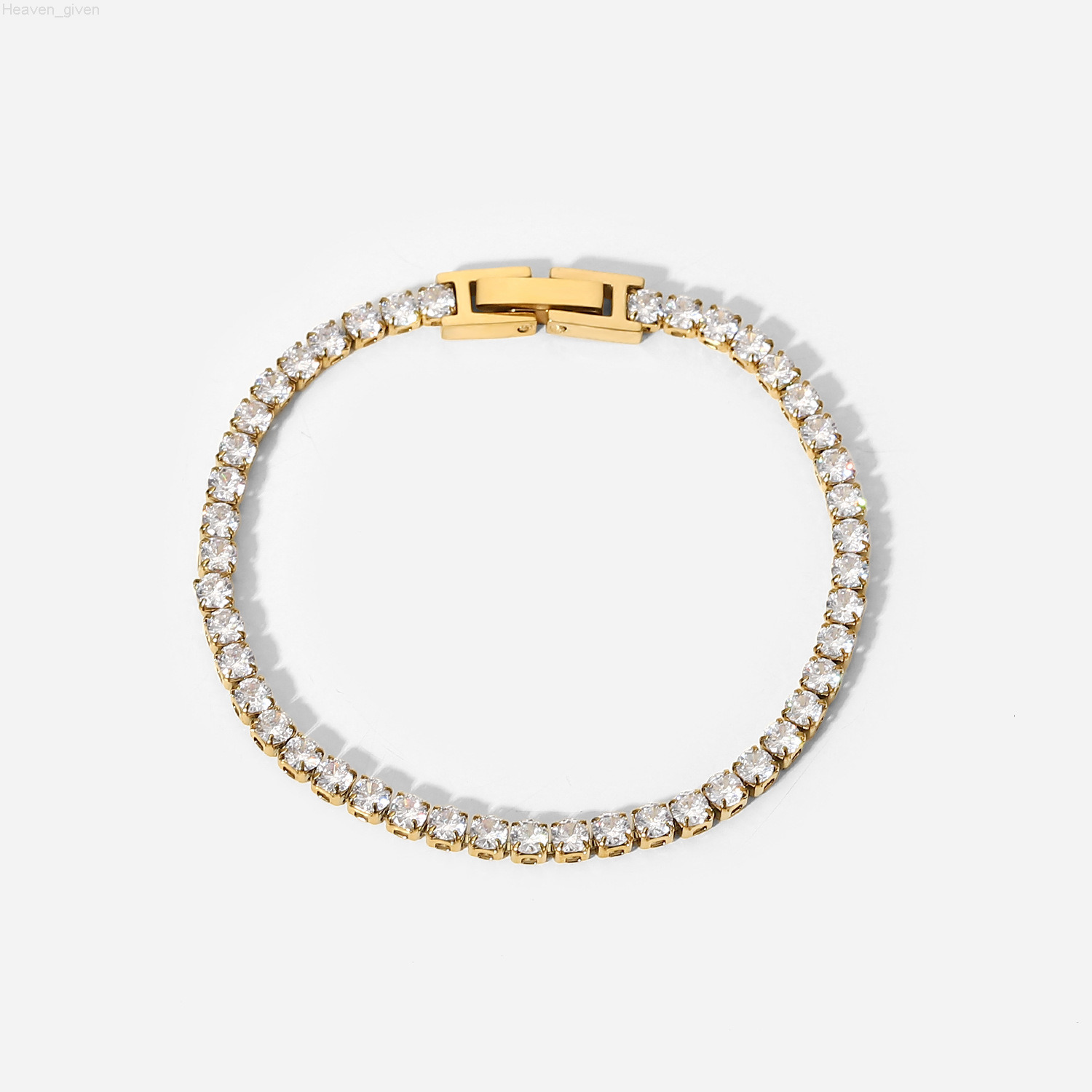 Accessories Women Jewelry 18K Gold Plated Waterproof Stainless Steel Iced Out Chain Moissanite Tennis Bracelet