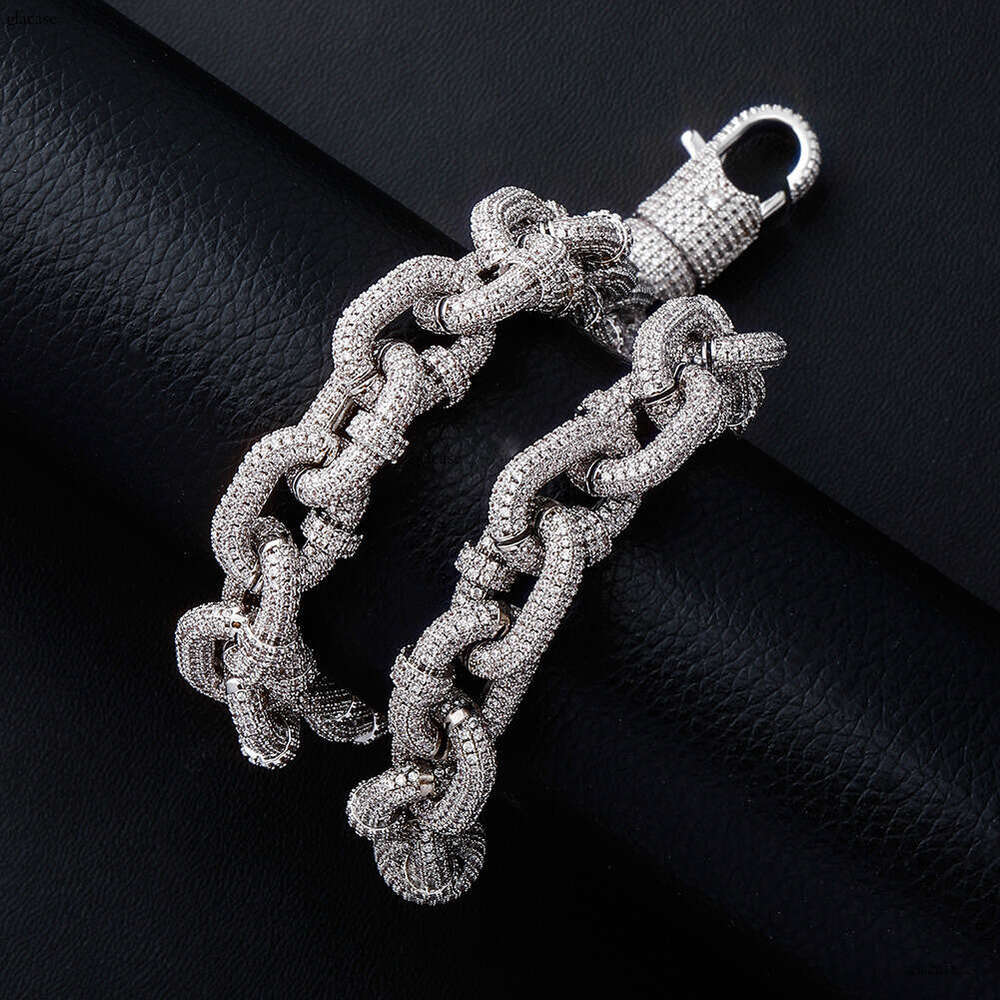 Micro Paved Moissanite chain Cuban Chain Heavy Craft 17mm Men's Personality Necklace Hip Hop Accessories