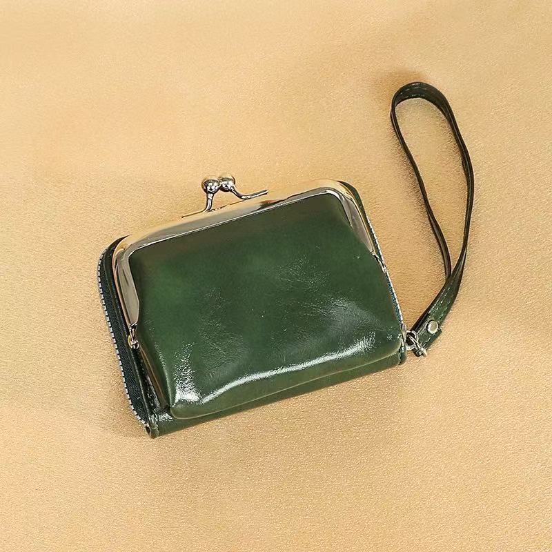 New Women's Fashion Coin Purse Luxury Bag Cross-border Women's Card Holder Coin Purse Zipper Clip Bag Multi-card Slot Vintage Wallet