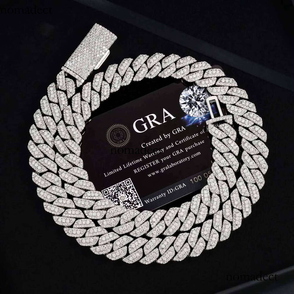 S Sier Moissanite Necklace Personalized 13mm Cuban Bracelet Hip Hop Style Collarbone Neck Hot Selling Product