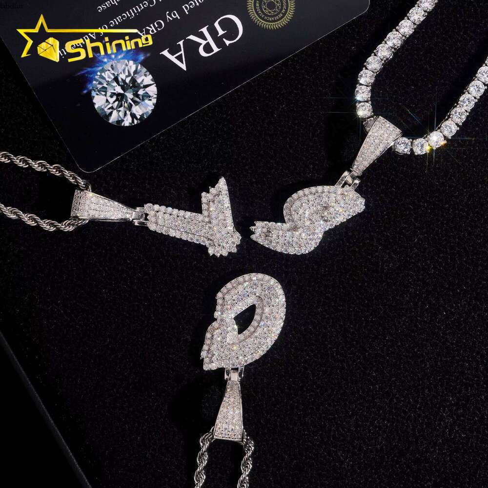 Fine Cheap Gift Set Single Custom Pendants VVS Moissanite Iced Out Letter Initial Name Jewelry Pendant Necklace