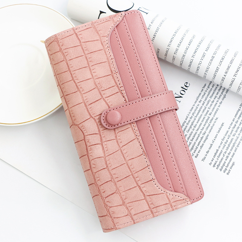 Personalized Women's Luxury Bag Long Wallet Zipper Buckle Solid Color Wallet Stone Pattern Card Holder Clutch Coin Purse