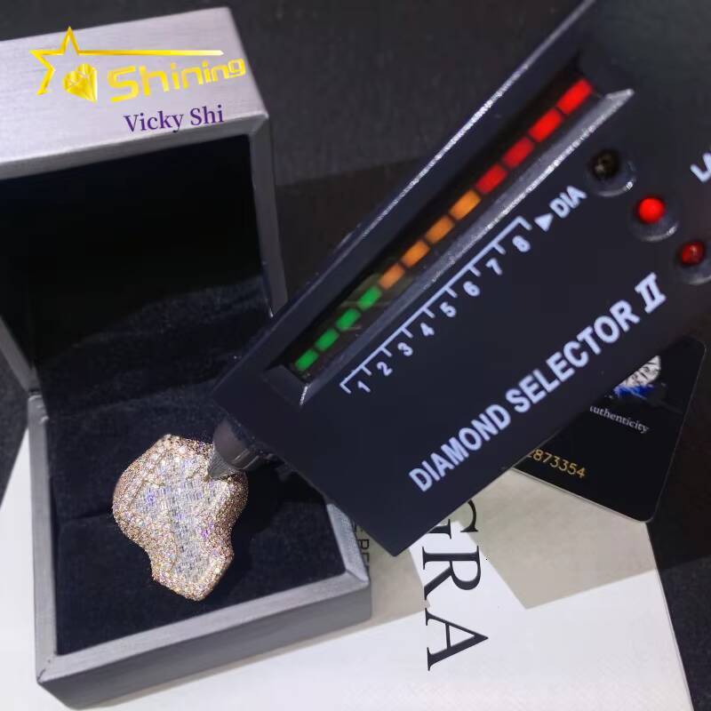 Best Selling Iced Out Hip Hop baguette Diamond Ring 925 Sterling Silver Moissanite Cross Ring Custom Rings for Men