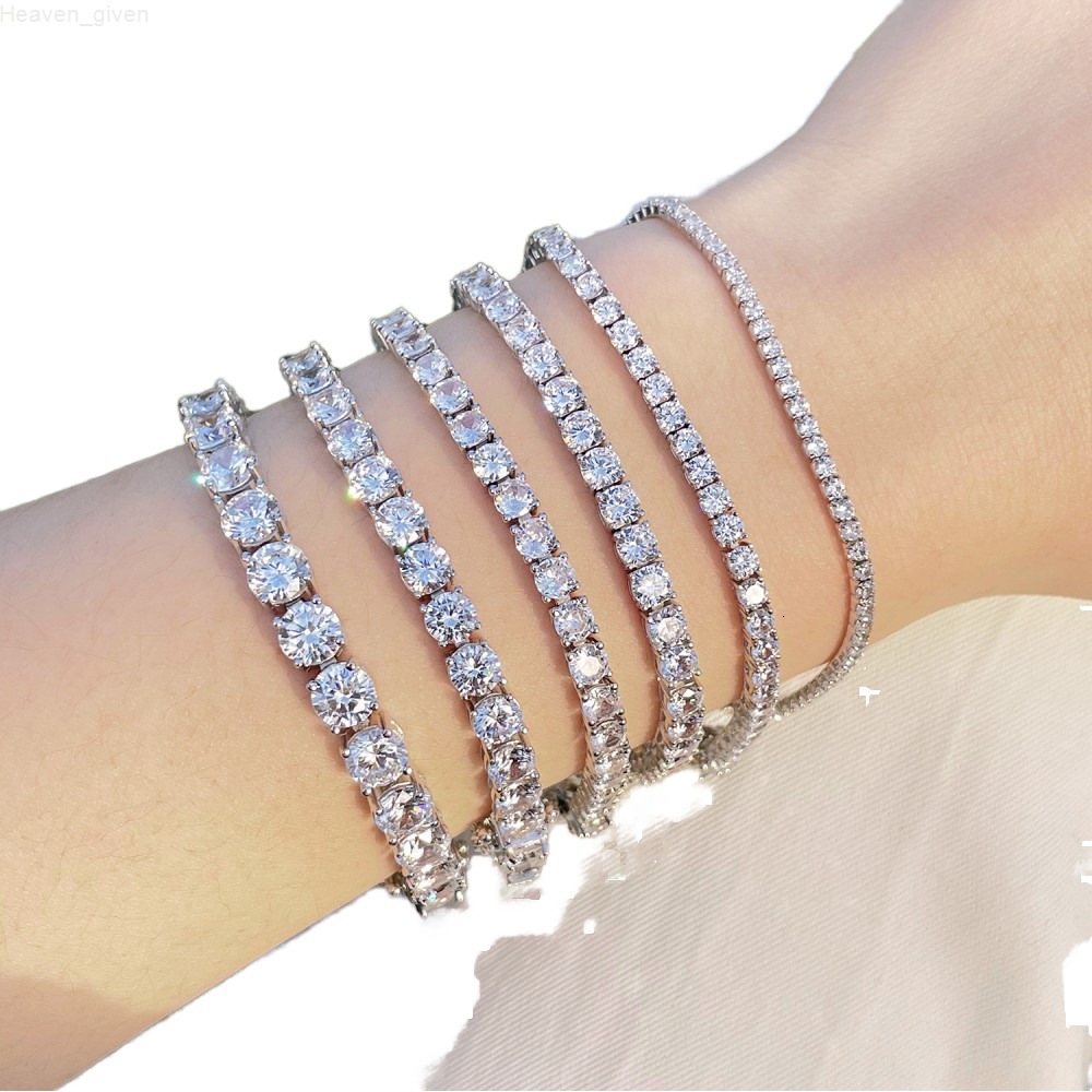 Unisex 17cm 7 Inch Silver Tennis Chain Fashionable CZ Customized Womens 3A 5A 4mm Zircon Bracelet Stylish Sterling Silver Gifts