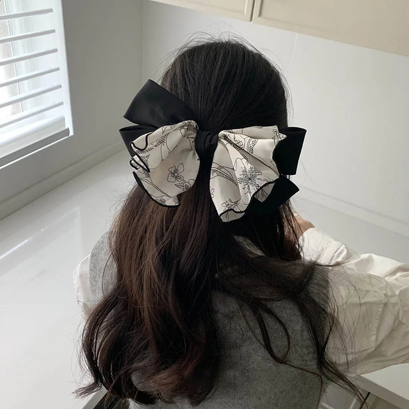 VANIKA Women Sweet Print Bows Hair Clips Hairpins Barrettes Girls Elegant Ponytail Clip Headwear Summer Hair Accessories 250807