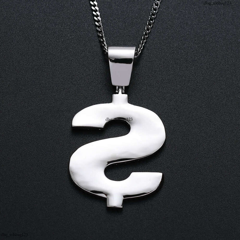 Green Dollar Sign Pendant Micro Paved Moissanite chain Trendy Men's Hip Hop Necklace