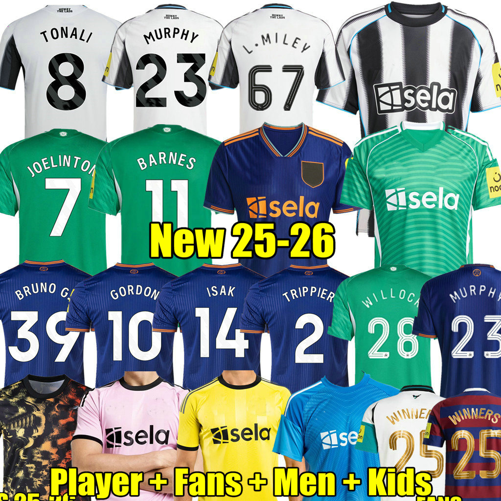 3XL 4XL 25 26 ISAK soccer jerseys CARABAO CUP Special Edition burn 2025 2026 BARNES BRUNO G. Gordon MURPHY TONALI newcasltes Football Shirt Home fans Player PRE MATCH