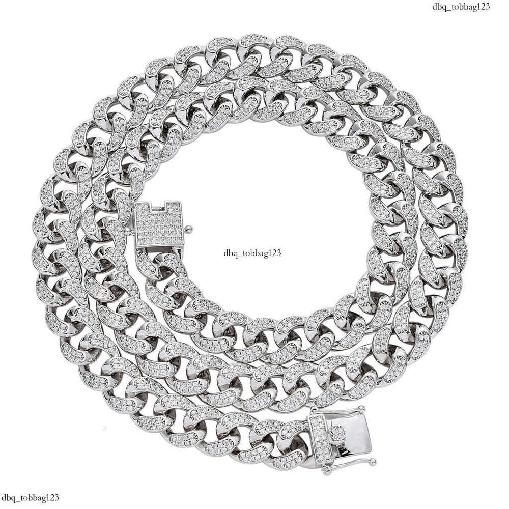 Micro Paved Moissanite chain Cuban Chain Heavy Craft 12mm Men's Personality Necklace Hip Hop Accessories