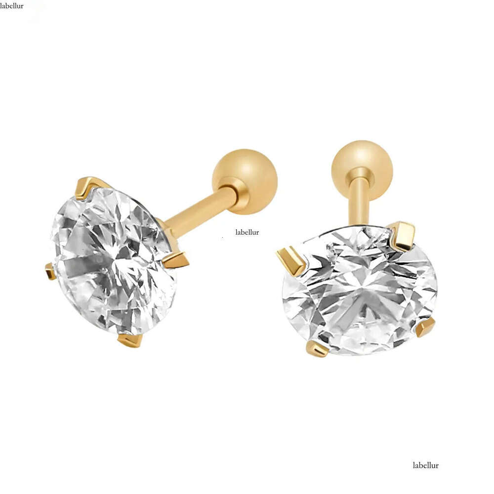 Fashion Earing Handmade Jewelry D/VVS Moissanite Pure 14k Soild AU585 Gold Solid Earring Studs