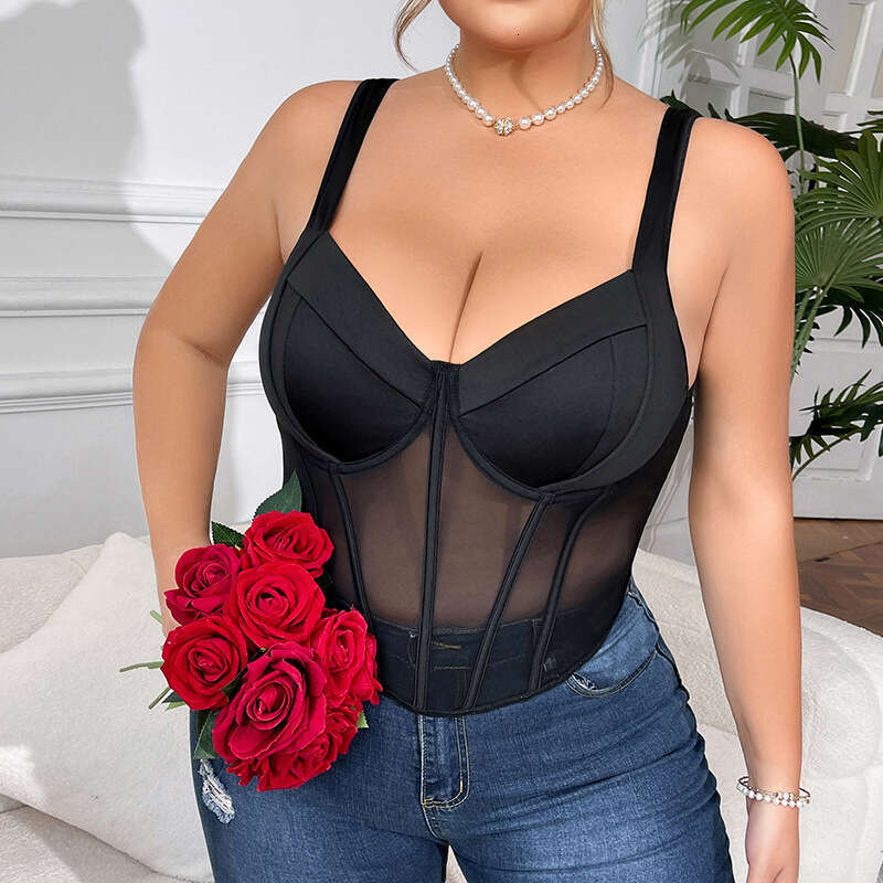 Plus Size Women Sexy Fishbone Bra for Big Bust Camisole