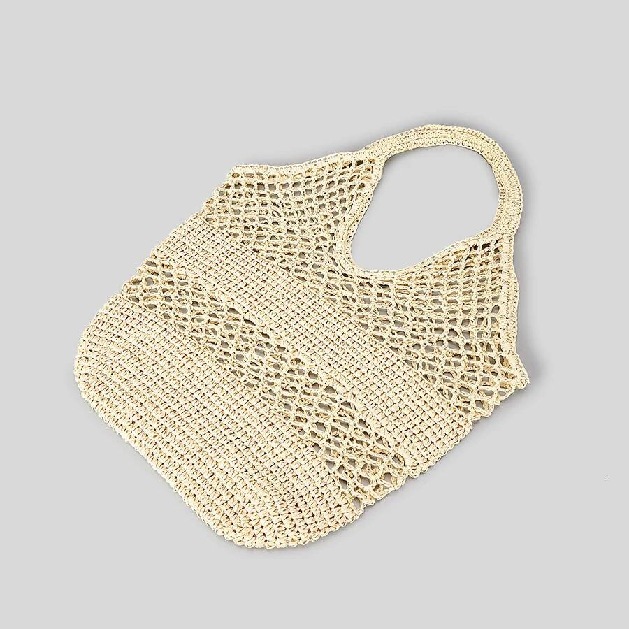 Casual Hollow Straw Women Shoulder Bags Paper Woven Lady Handbags Handmade Summer Beach Large Tote Bag Big Shopper Purses 2023