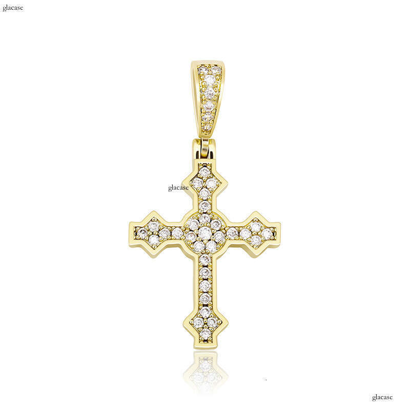 Simple Cross Pendant Full Moissanite chain Hip Hop Necklace Accessory