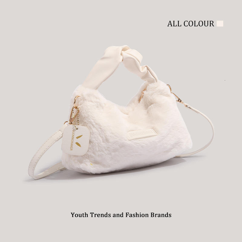 High-End Plush Dumpling 2025 New Handheld Underarm Single Shoulder Crossbody Furry Bag ddmymoon