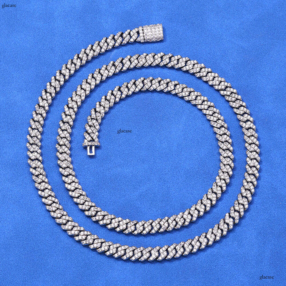 Hip Hop Iced Out VVS Moissanite 6mm Single Row Dia Men's Versatile High-end Necklace