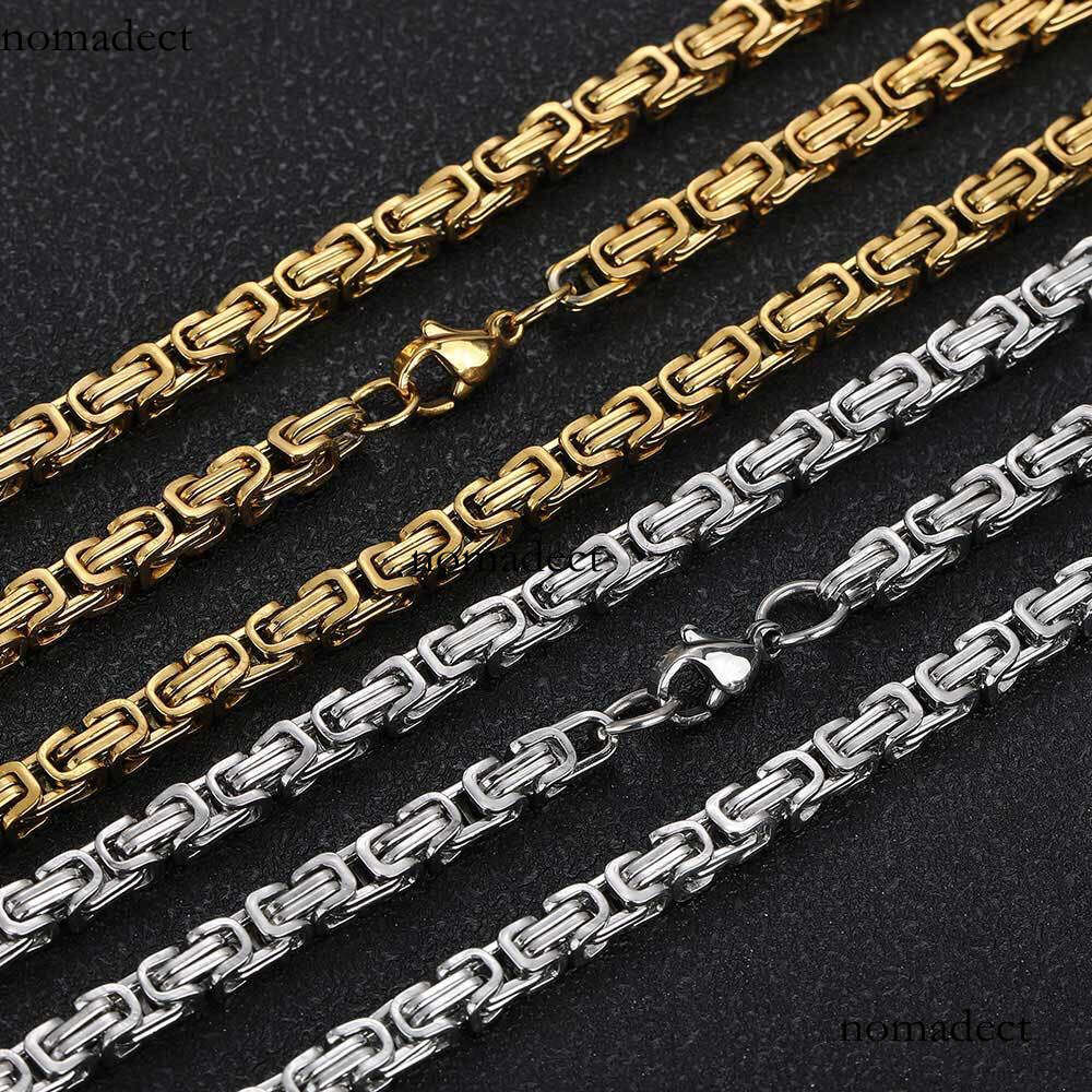 4mm Stainless Emperor Chain Men's Titanium Steel Jewelry Real Gold Plated Necklace