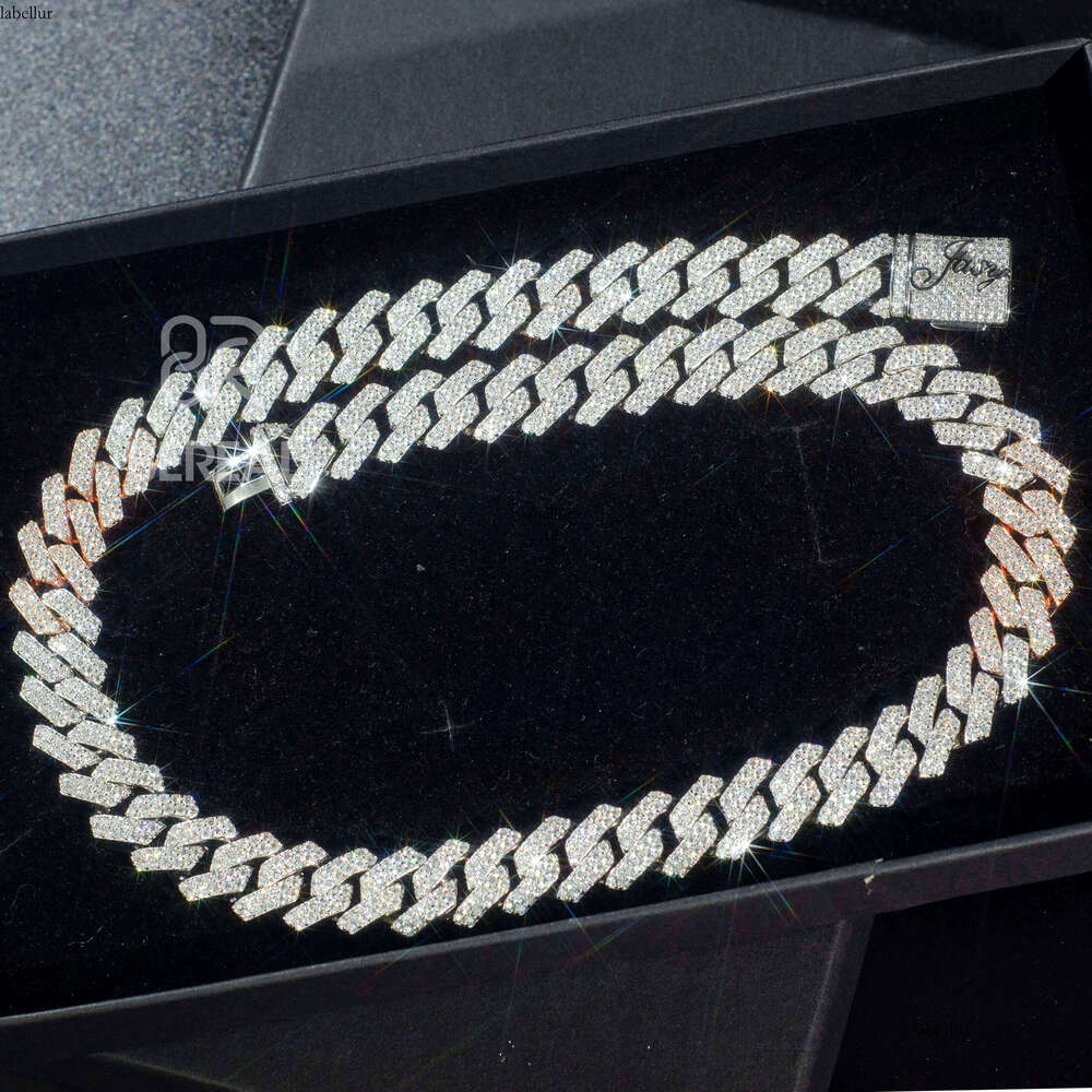 Sterling Sier Ice Out Moissanite Dia HipHop Necklace Bracelet Gold Plated Cuban Chain for Men Jewelry