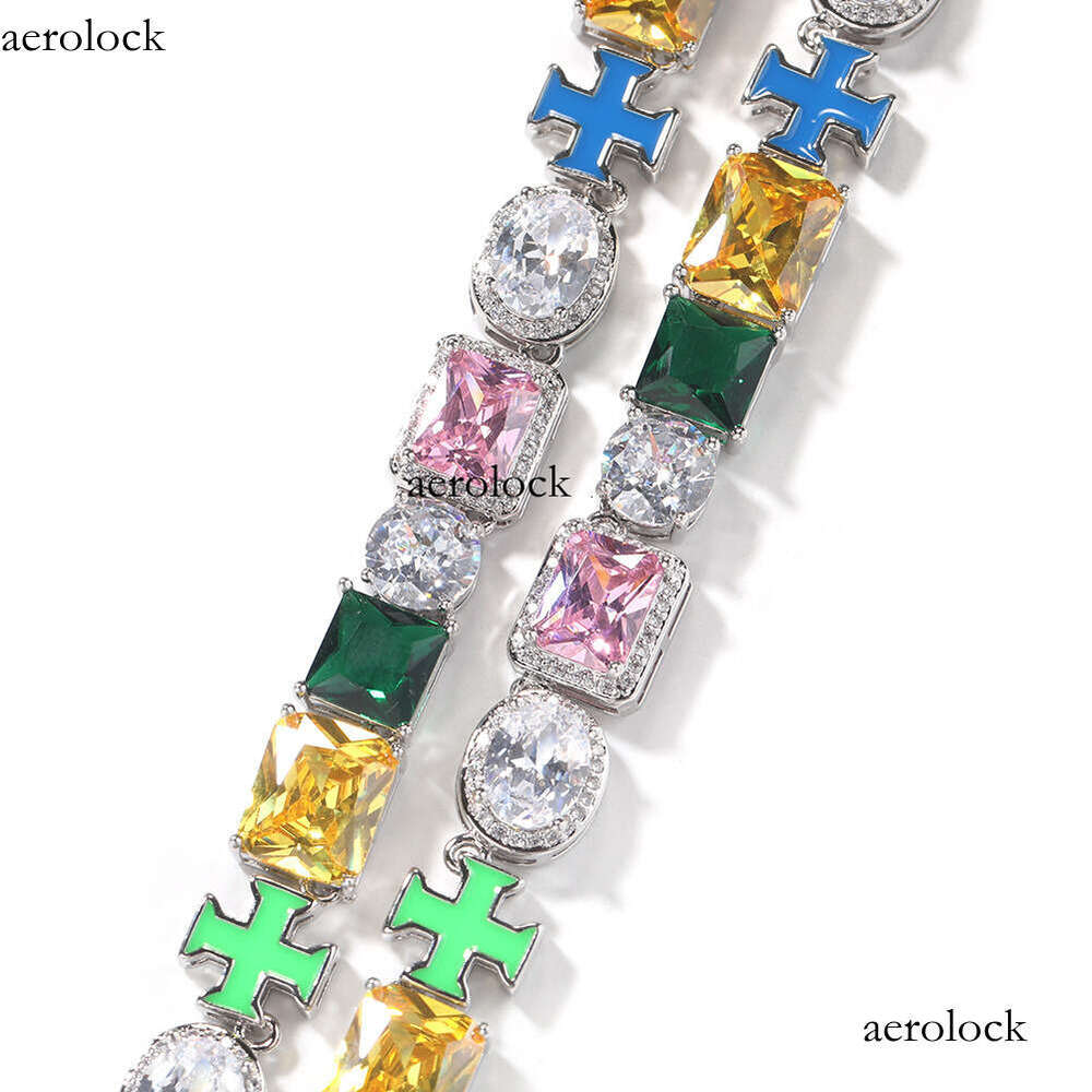 Hip-Hop Colorful Moissanite chain Necklace Ins Style Niche Fashion Dopamine Internet Celebrity Sweater Chain Accessories